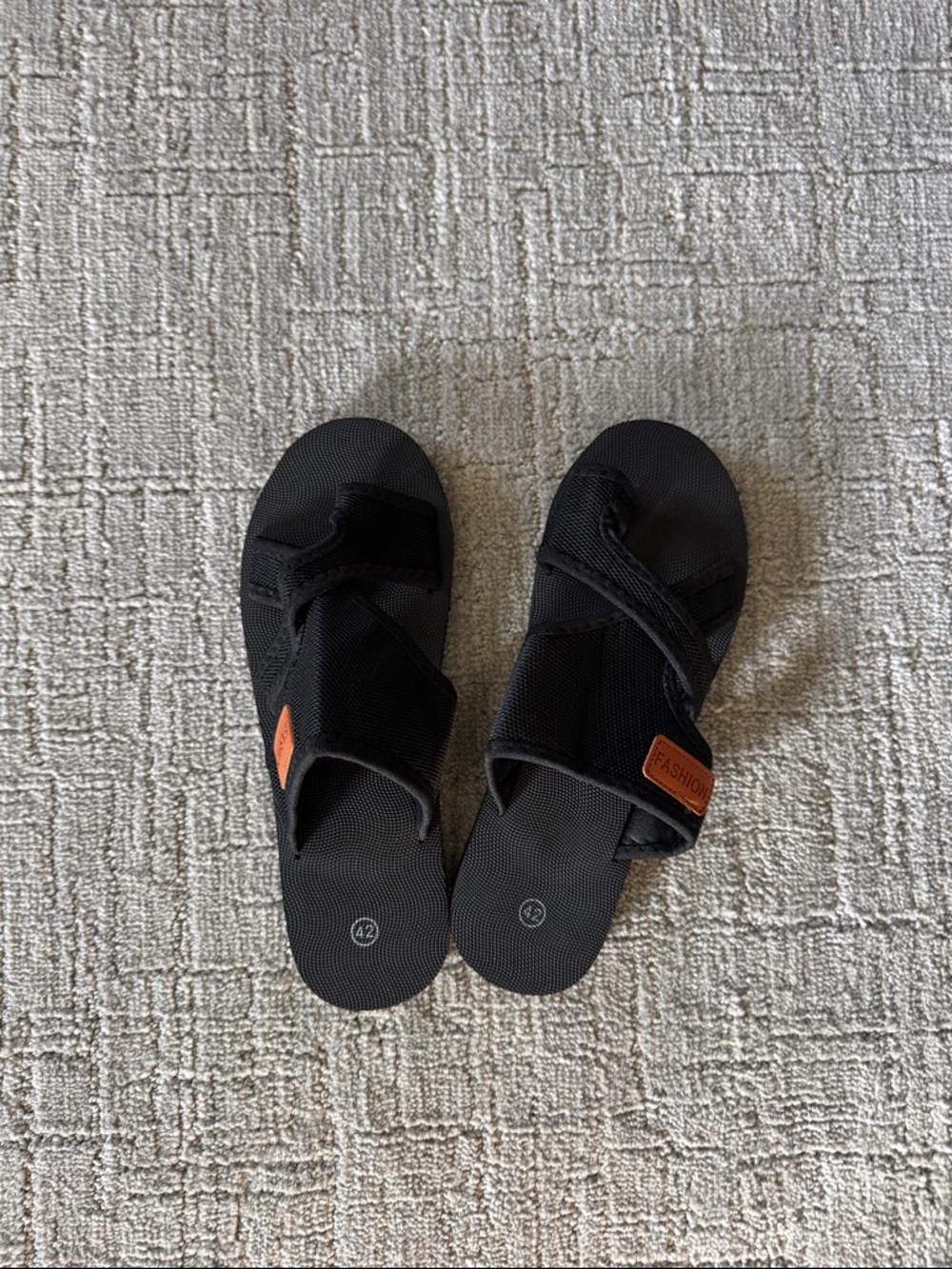 Black Slide Sandals with Adjustable Straps